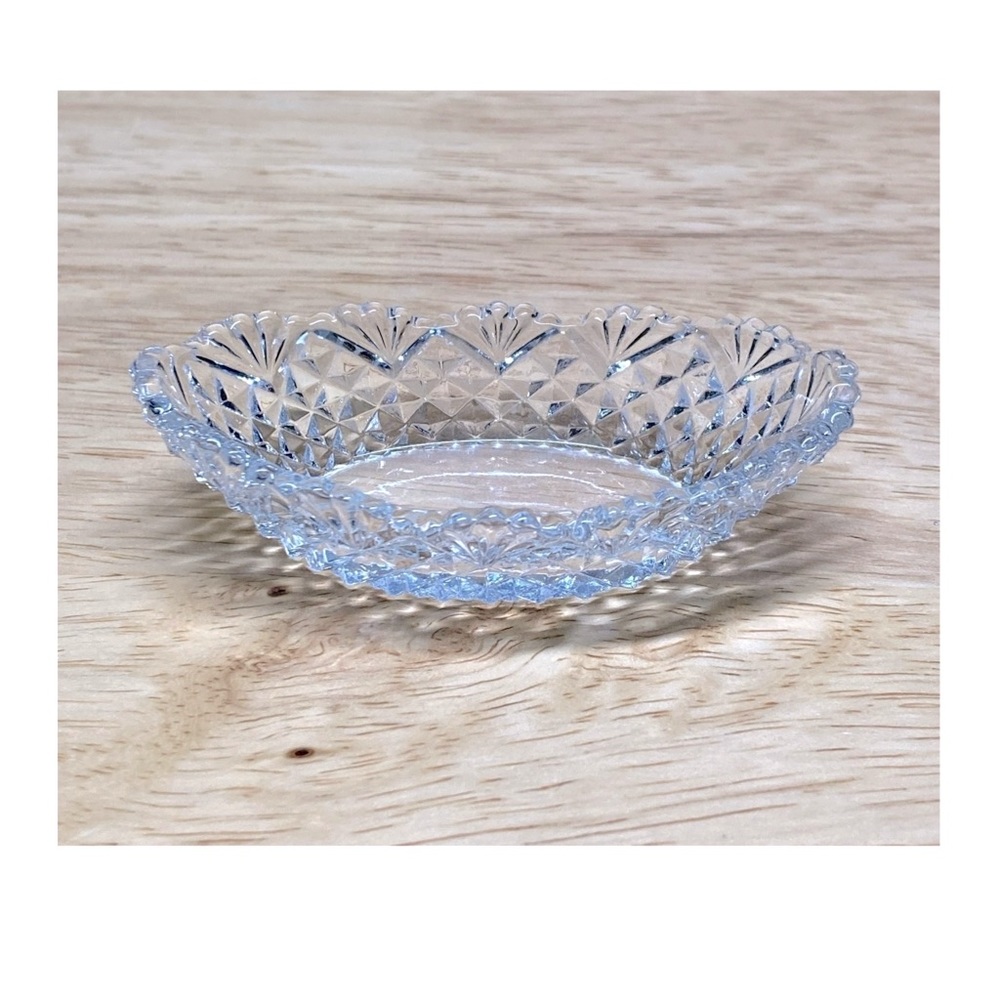 Vtg/antique ~ Cut Glass Oval Relish Dish